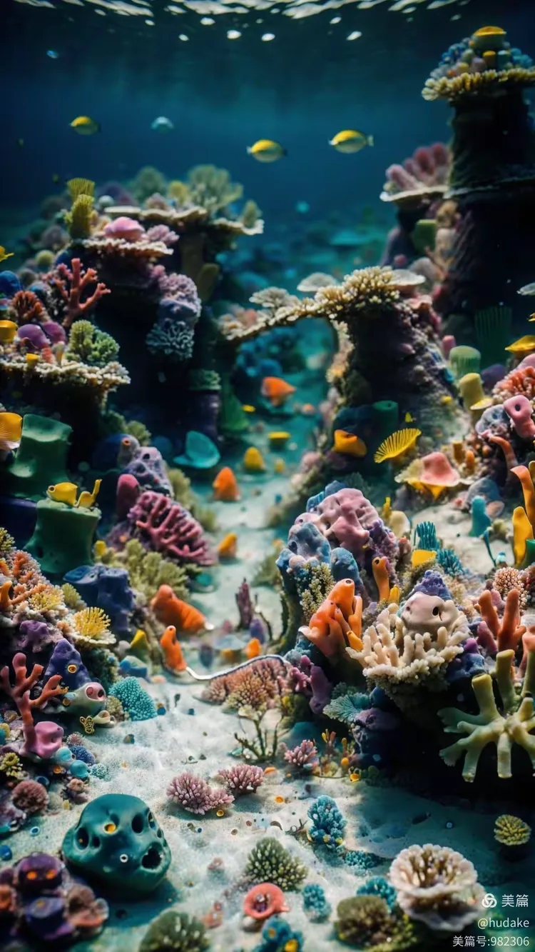 海底生物 . 海底礁石